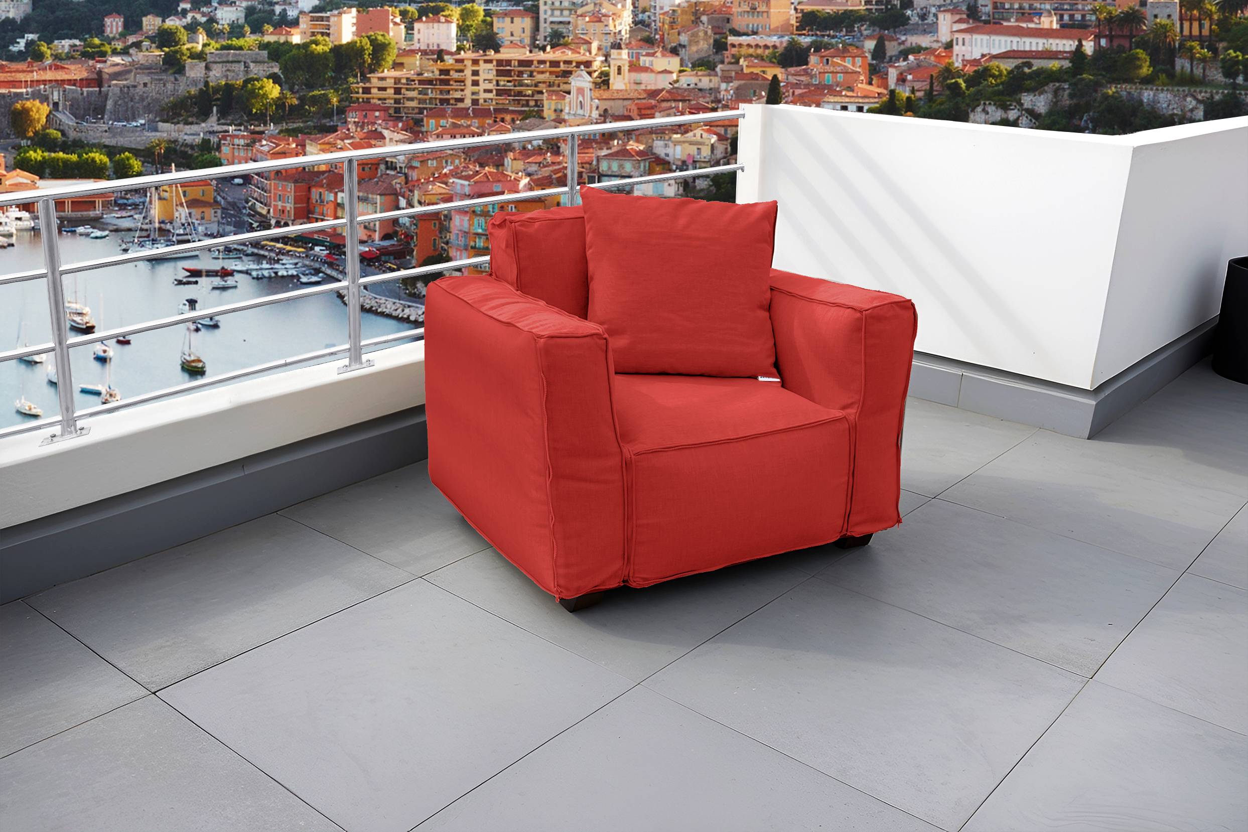 Canapé salon de jardin modulable 90x75x65cm Terracotta - Déco arts - Image 2