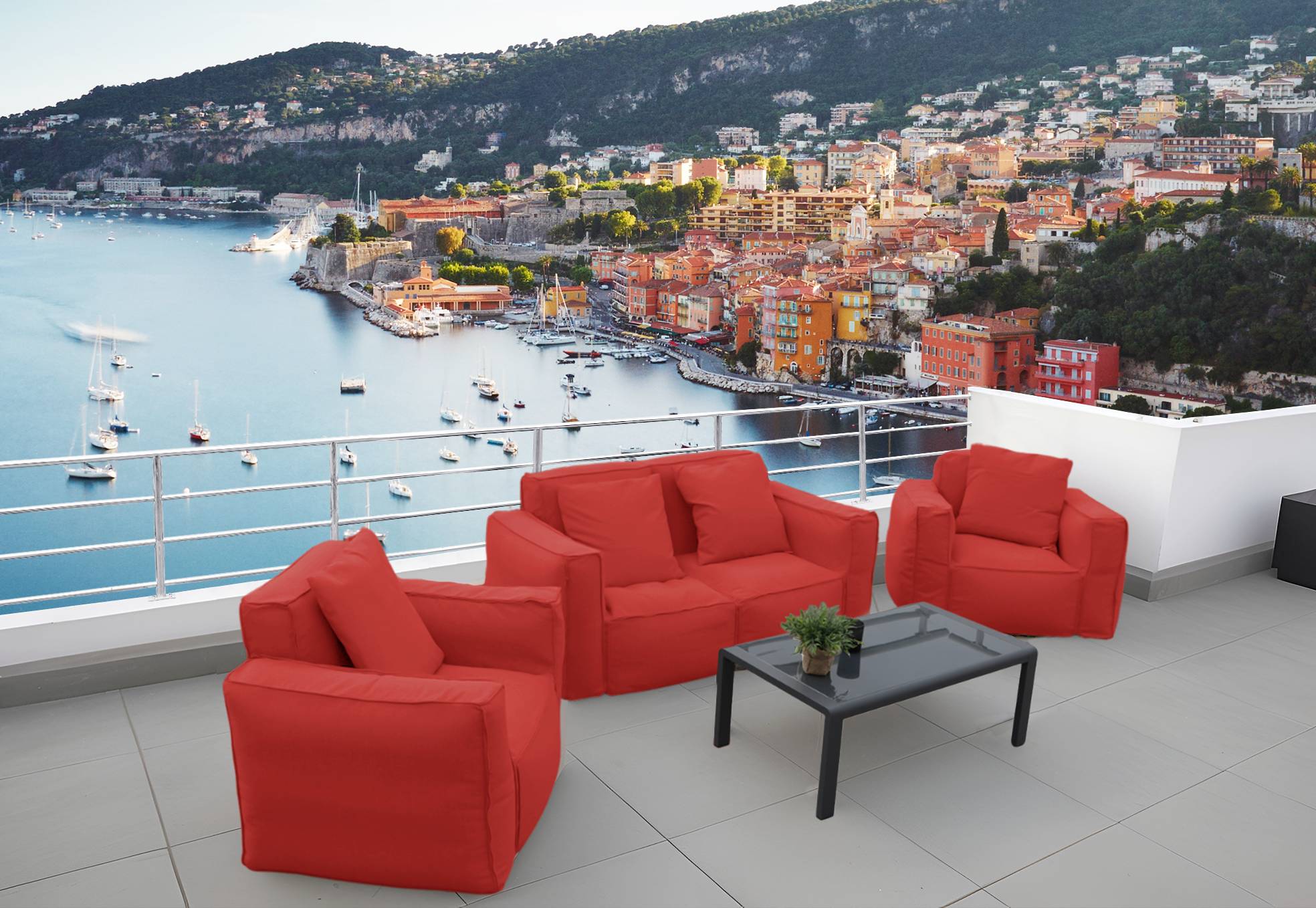 Canapé salon de jardin modulable 90x75x65cm Terracotta - Déco arts - Image 4