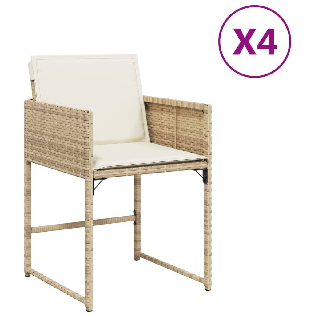 Chaise bois composite 4 places rotin beige  50,5 x 54 x 79 cm  - Prolenta premium  p388.7 - Image 1