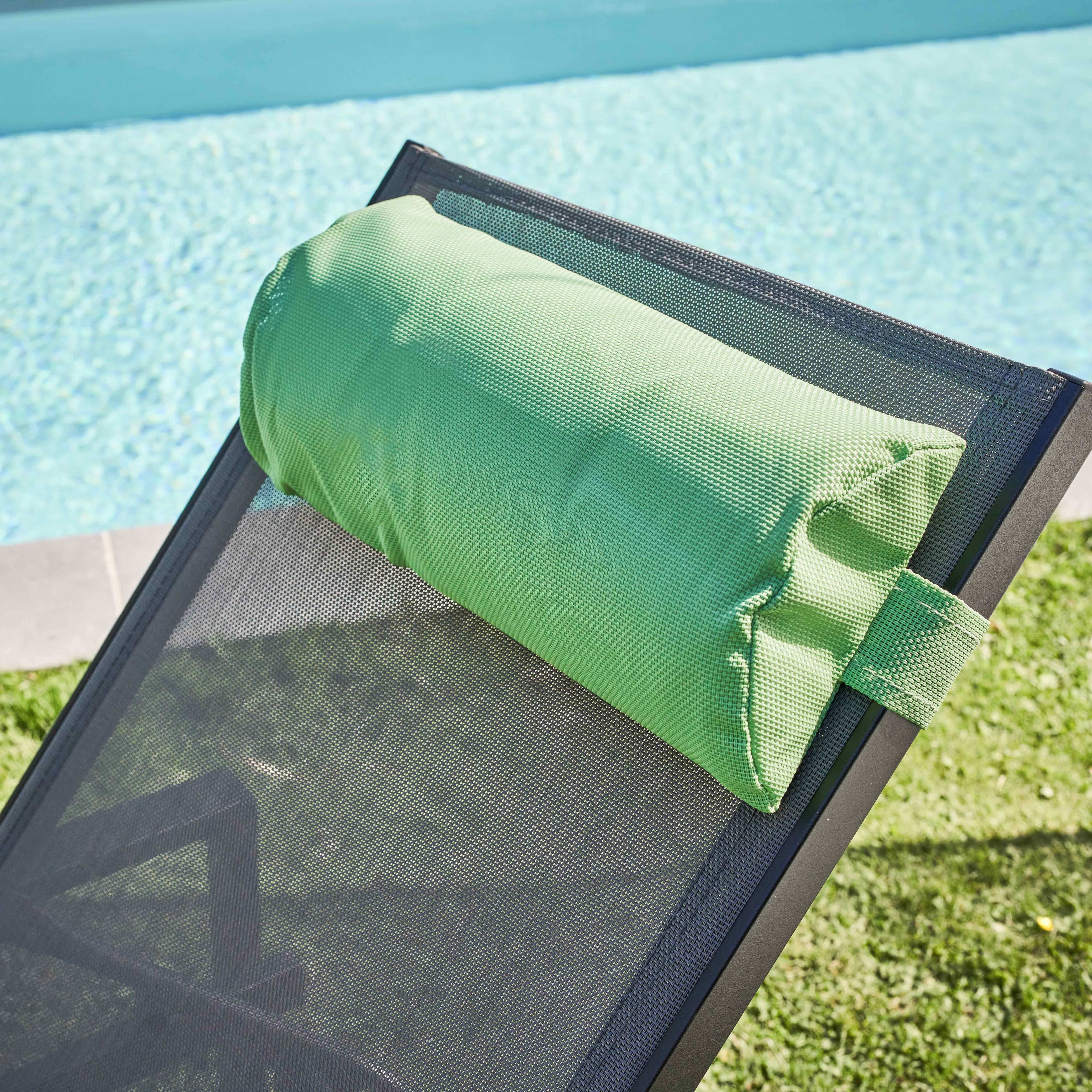 Oviala - Lot de 2 repose-têtes pour bain de soleil textilène vert cactus Kildy - Oviala - Imagen 2