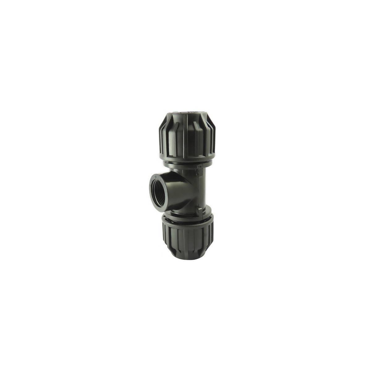 Codital - Té 90° Compression PE avec Dérivation Femelle BSP | PN16 - Ø A: 32mm | Ø B: 3/4'' - Imagen 1