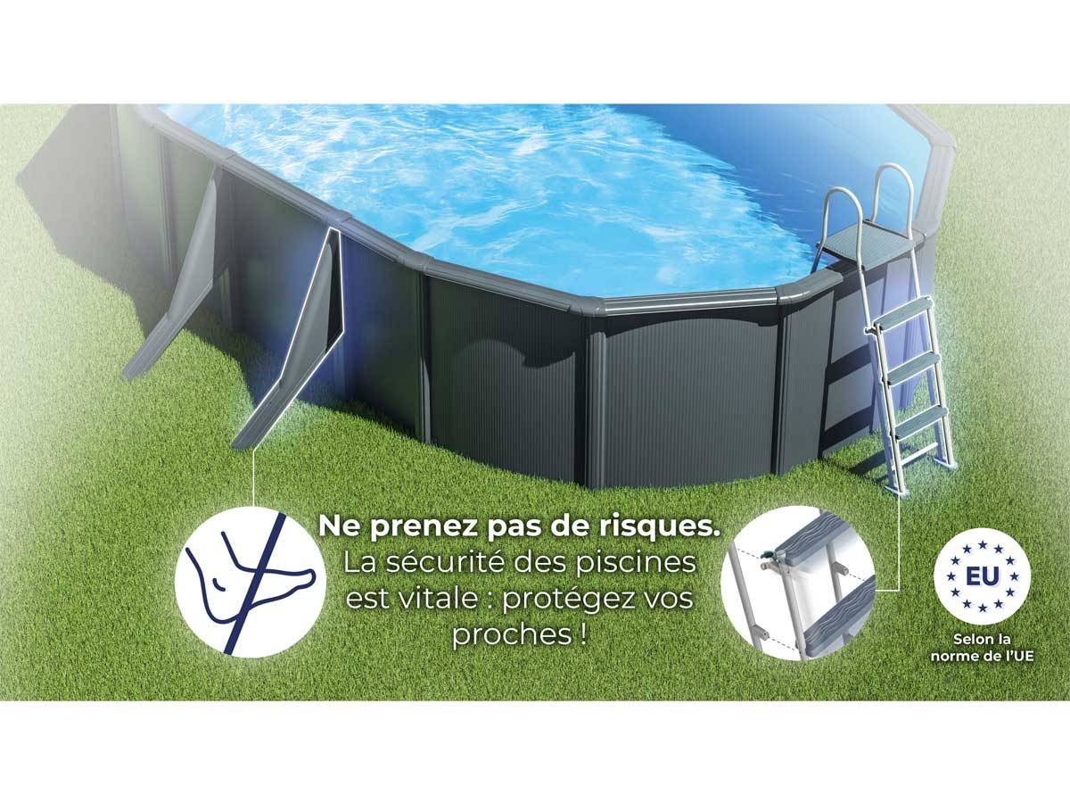 Gré - Piscine acier gris anthracite Louko ovale 7,44 x 3,99 x 1,22 m - Gré - Imagen 6
