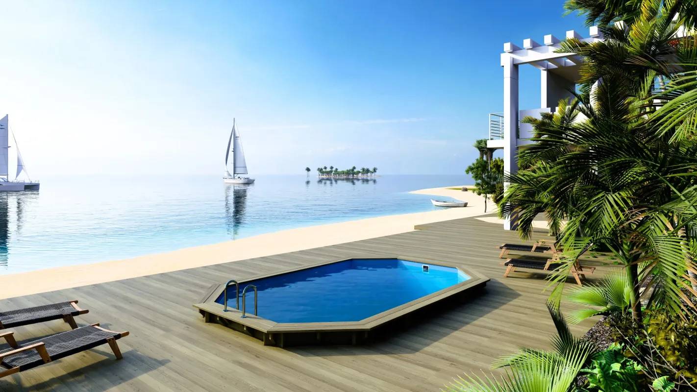 Altanka - Piscine en bois 5,86x3,86 - H.1,20 m - avec filtration - BAS747OSPI - Imagen 2