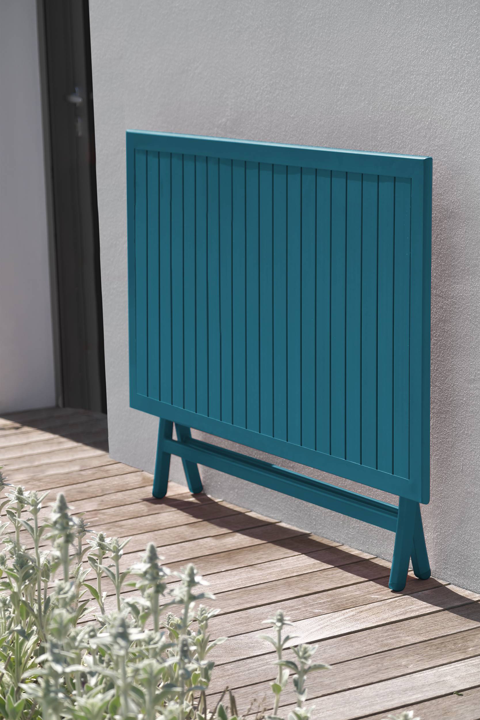 City Garden - Table de jardin pliante en aluminium - Bleu canard - MARIUS - Imagen 2