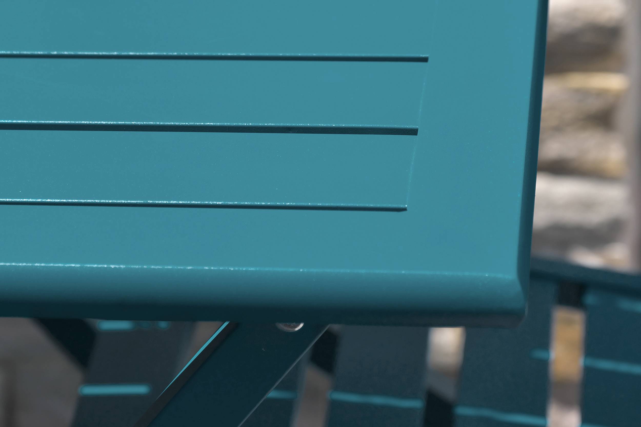 City Garden - Table de jardin pliante en aluminium - Bleu canard - MARIUS - Imagen 3