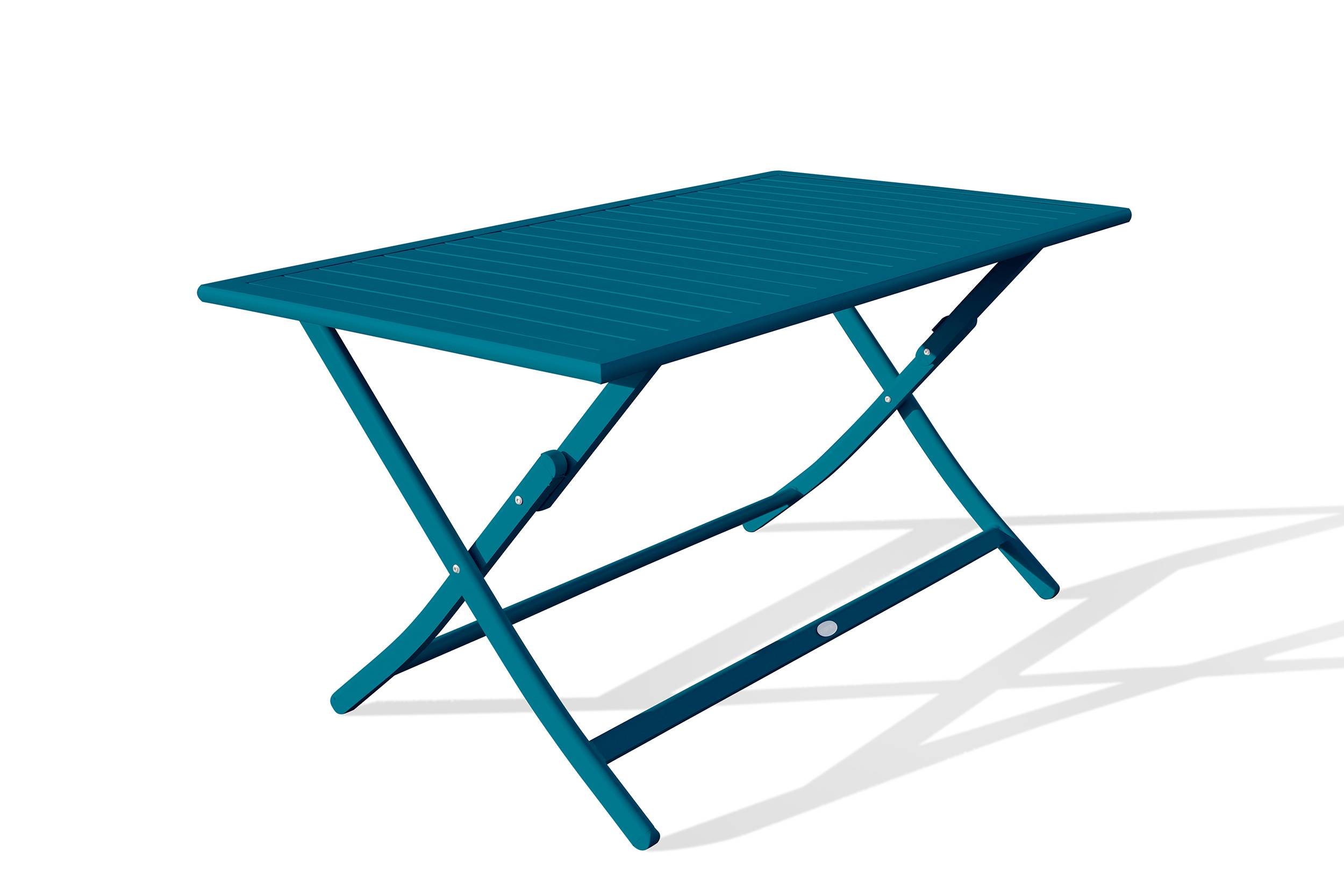 City Garden - Table de jardin pliante en aluminium - Bleu canard - MARIUS - Imagen 5