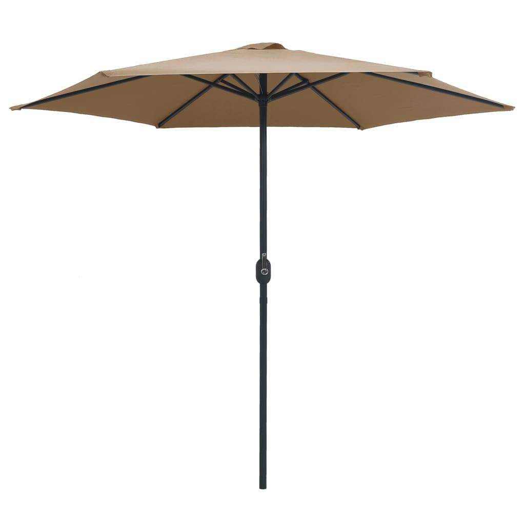 Helloshop26 - Parasol d'extérieur et mât en aluminium 270 x 246 cm taupe - Imagen 2