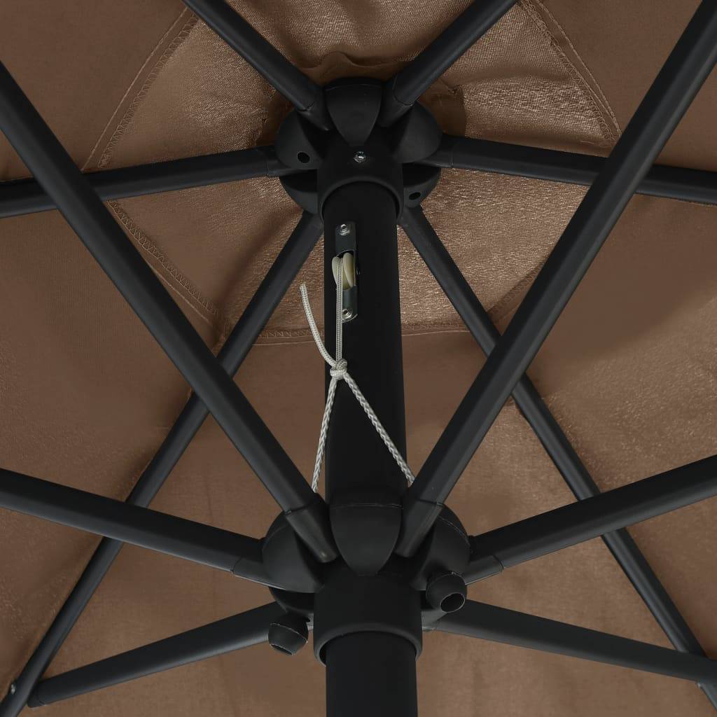 Helloshop26 - Parasol d'extérieur et mât en aluminium 270 x 246 cm taupe - Imagen 5
