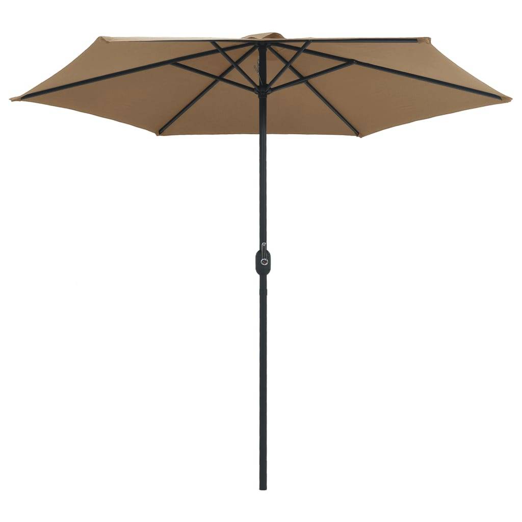 Helloshop26 - Parasol d'extérieur et mât en aluminium 270 x 246 cm taupe - Imagen 3