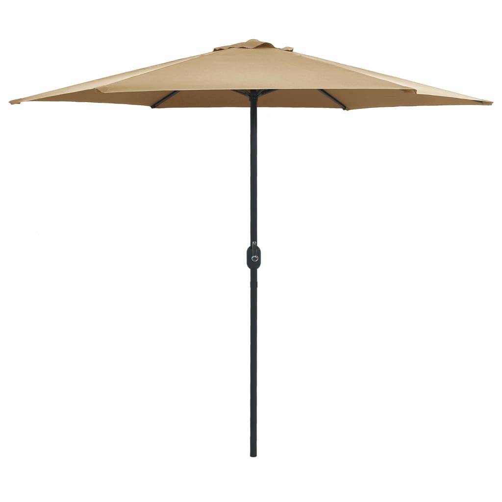 Helloshop26 - Parasol d'extérieur et mât en aluminium 270 x 246 cm taupe - Imagen 1