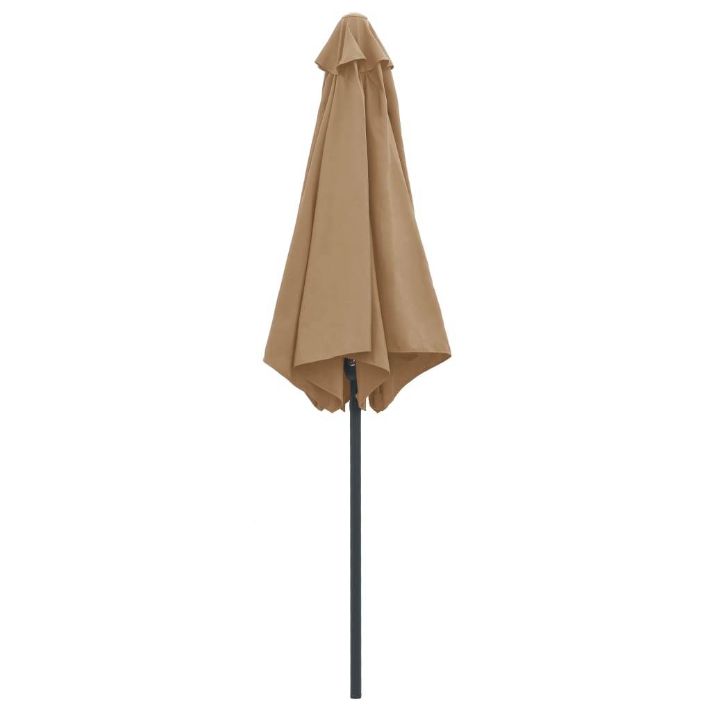 Helloshop26 - Parasol d'extérieur et mât en aluminium 270 x 246 cm taupe - Imagen 4
