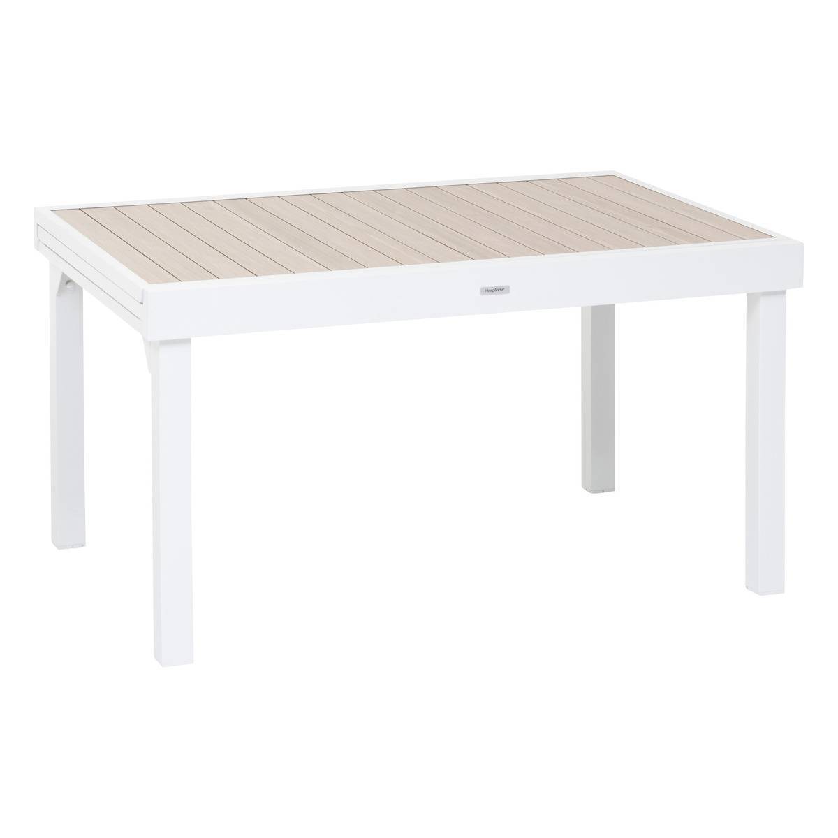 Hesperide - Table de jardin extensible "Piazza" lin & blanc 10 places en aluminium traité en epoxy Hespéride - Imagen 1
