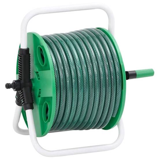 PANGIVO - Enrouleur de tuyau acier galvanisé et PVC vert 40 x 30 x 41 cm - PANGIVO - Image 1