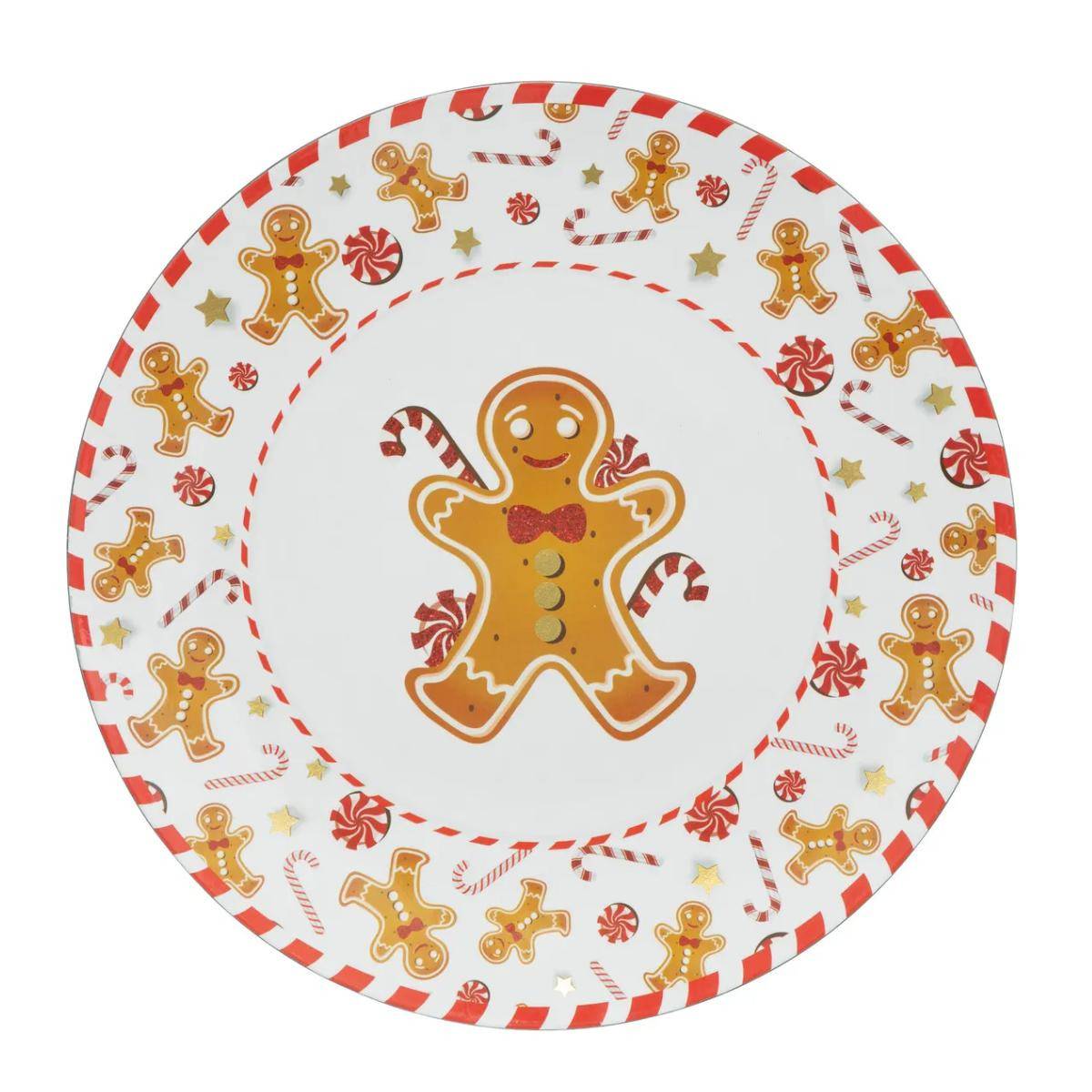 Assiette de Présentation "Pain Épice" 33cm Blanc - Image 1