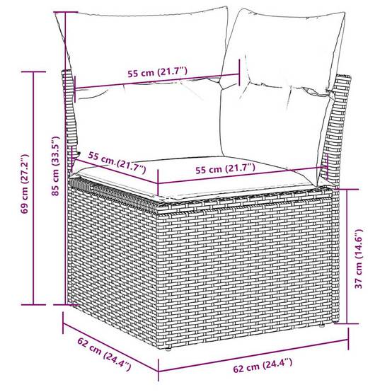 ComfortXL - Salon de Jardin 5 Places Résine Tressée Modulable avec Table Hauteur Ajustable Noir – ComfortXL Outdoor Living - Image 3