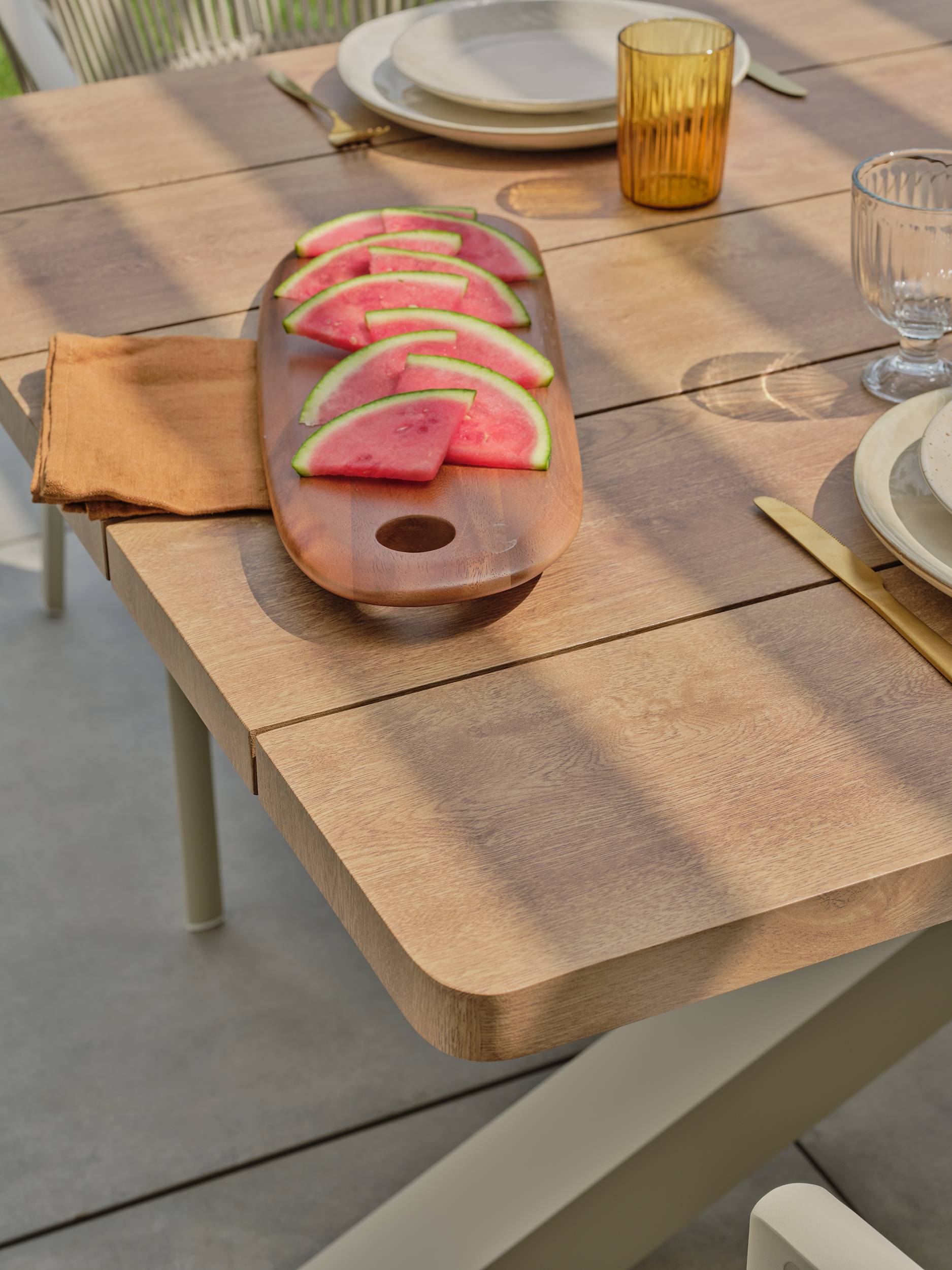 Table de jardin aluminium KELIA- GREGE - REMARQUABLE - Image 5