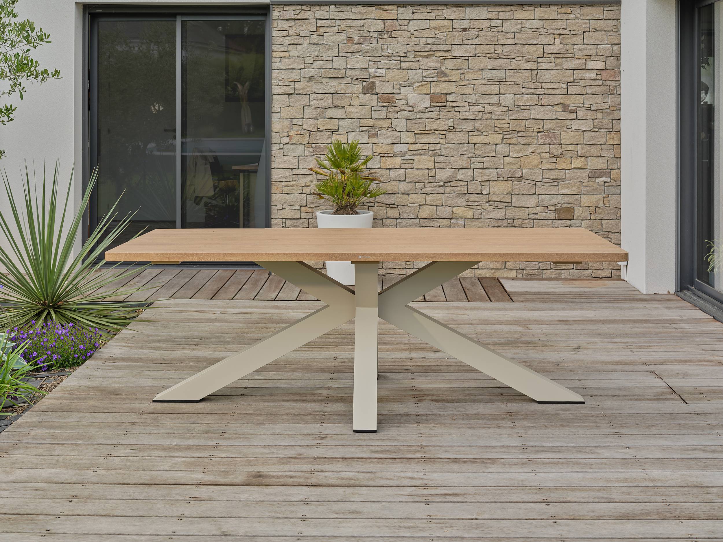 Table de jardin aluminium KELIA- GREGE - REMARQUABLE - Image 6