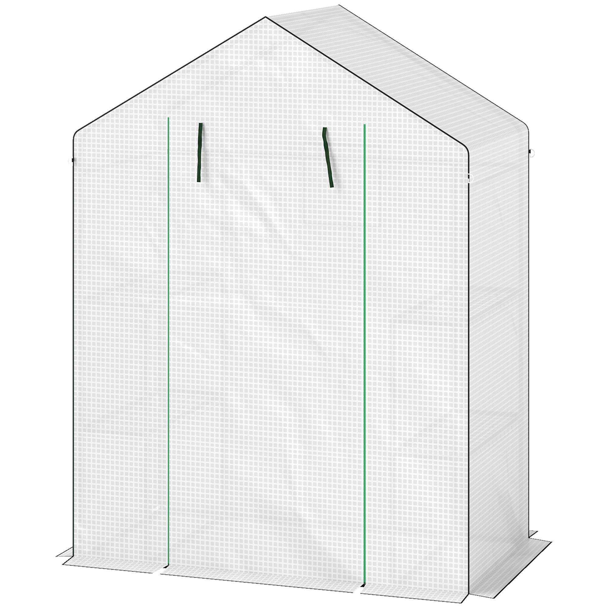 Serre de jardin acier pour culture protection UV 143x74x190cm blanc - ComfortXL Outdoor Living - Image 2