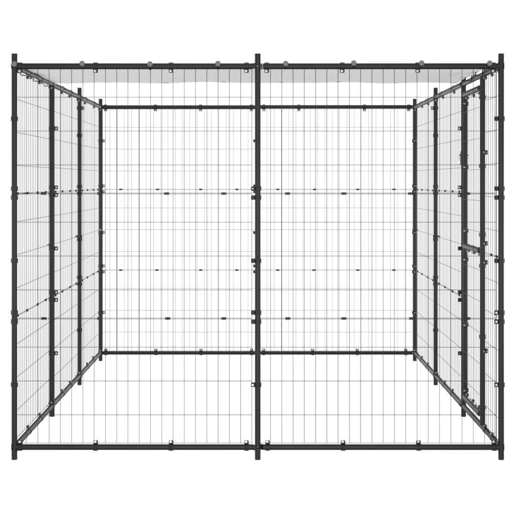 Helloshop26 - Chenil extérieur cage enclos parc animaux chien extérieur acier avec toit 7,26 m² - Imagen 4
