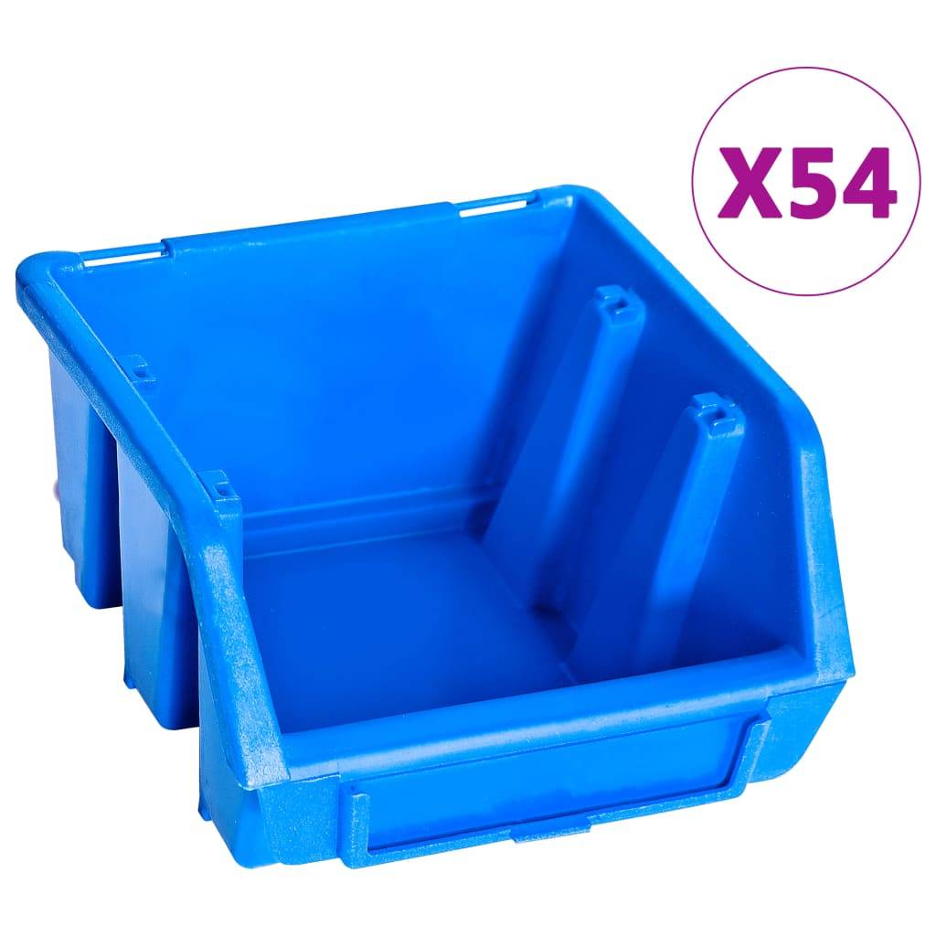Helloshop26 - Kit de bacs de stockage avec panneaux muraux 96 pièes bleu - Imagen 2