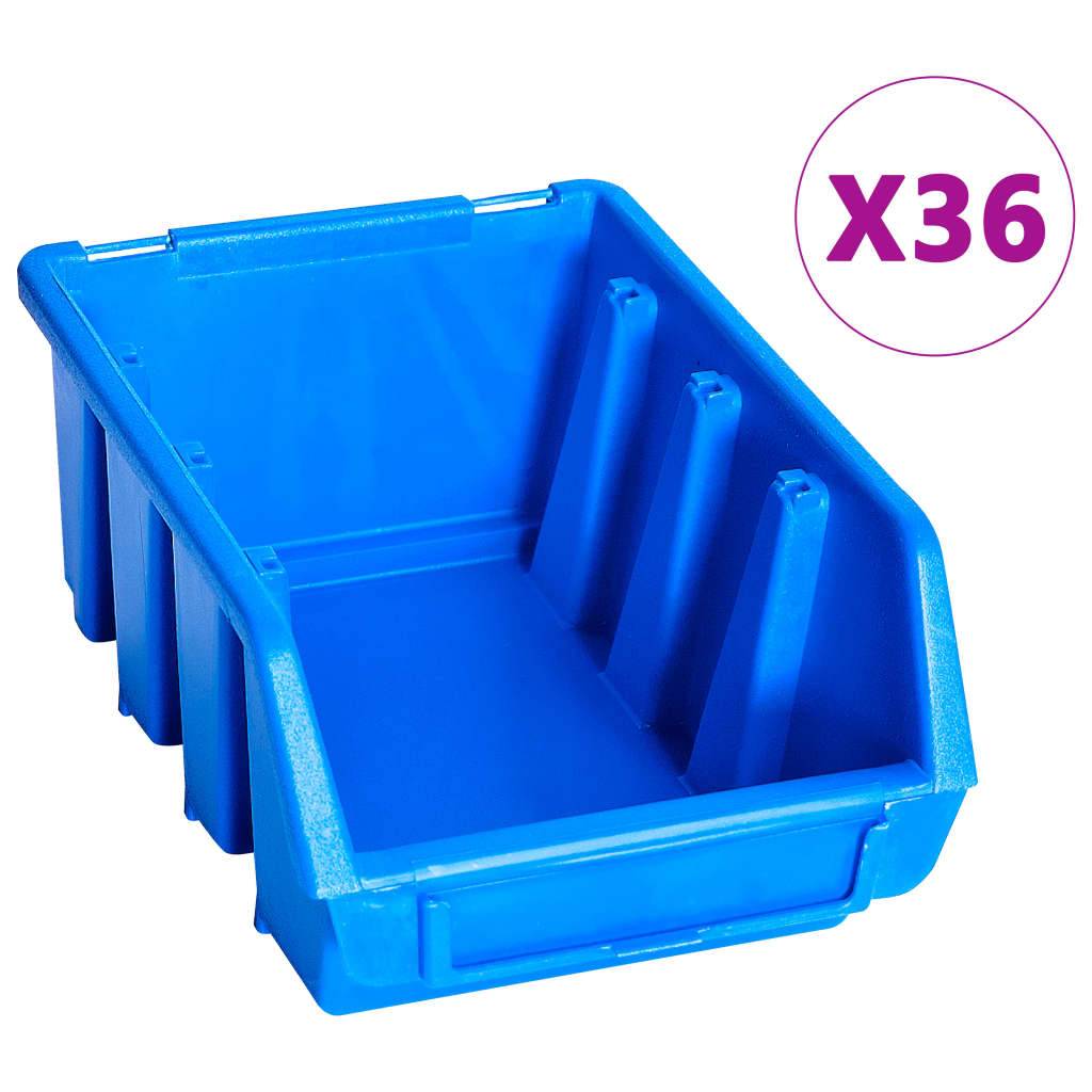 Helloshop26 - Kit de bacs de stockage avec panneaux muraux 96 pièes bleu - Imagen 3