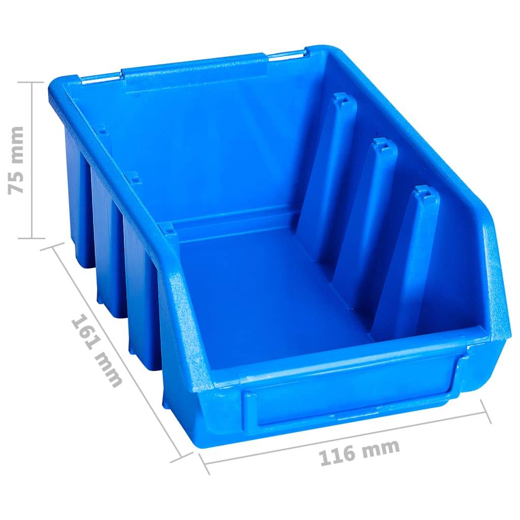 Helloshop26 - Kit de bacs de stockage avec panneaux muraux 96 pièes bleu - Imagen 6