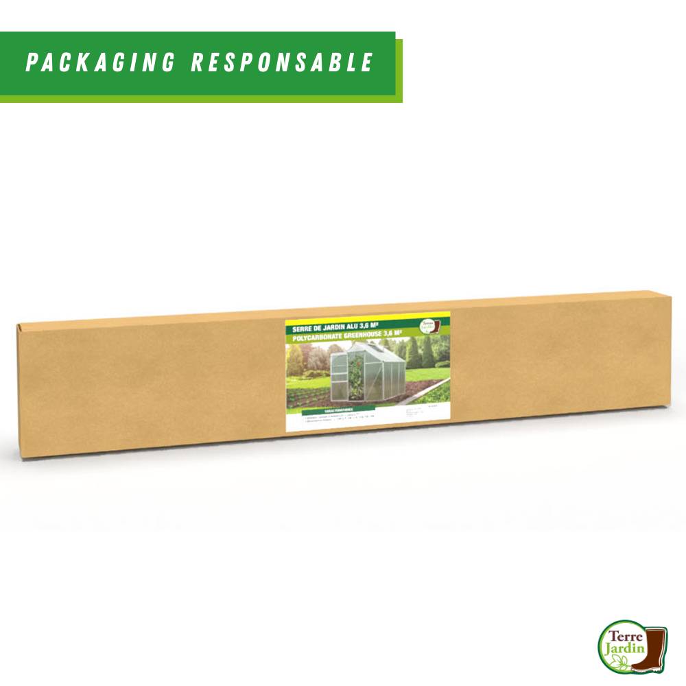 Serre de Jardin en Aluminium  - 3,6 M² - Parois en polycarbonate - TERRE JARDIN - Image 6