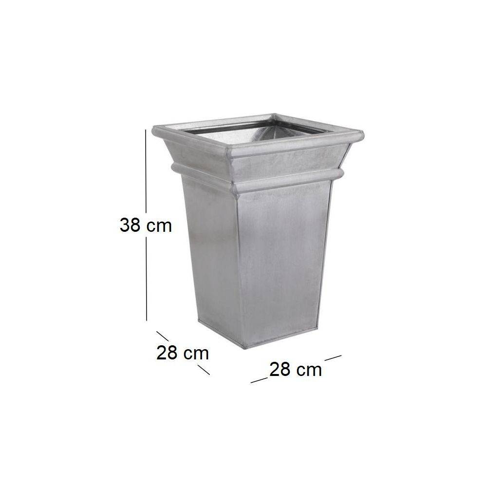 Aubry Gaspard - Vase en zinc brossé 28 x 28 x 38 cm - Imagen 2