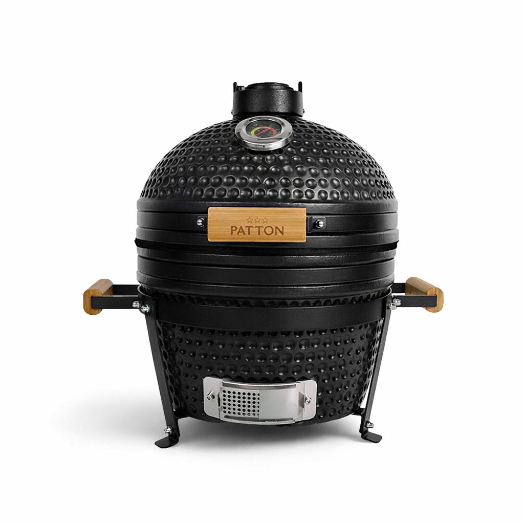 Barbecue kamado à poser Patton Classic 16" - Grille Ø 34 cm - Noir mat