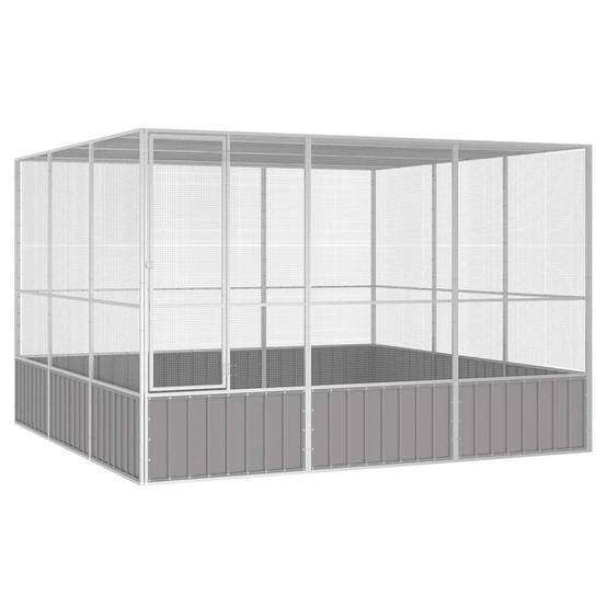 Volière Géante Acier Galvanisé Robuste Jardin Gris 302,5x324,5cm - ComfortXL Outdoor Living - Image 1