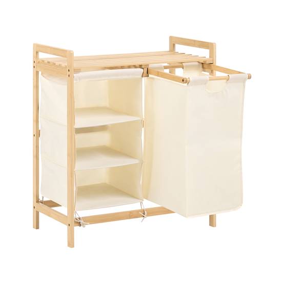Beliani - Paniers à linge Tissu Marron clair/blanc TOROTAL - 94x33x78- Beliani - Image 4