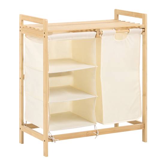 Beliani - Paniers à linge Tissu Marron clair/blanc TOROTAL - 94x33x78- Beliani - Image 2