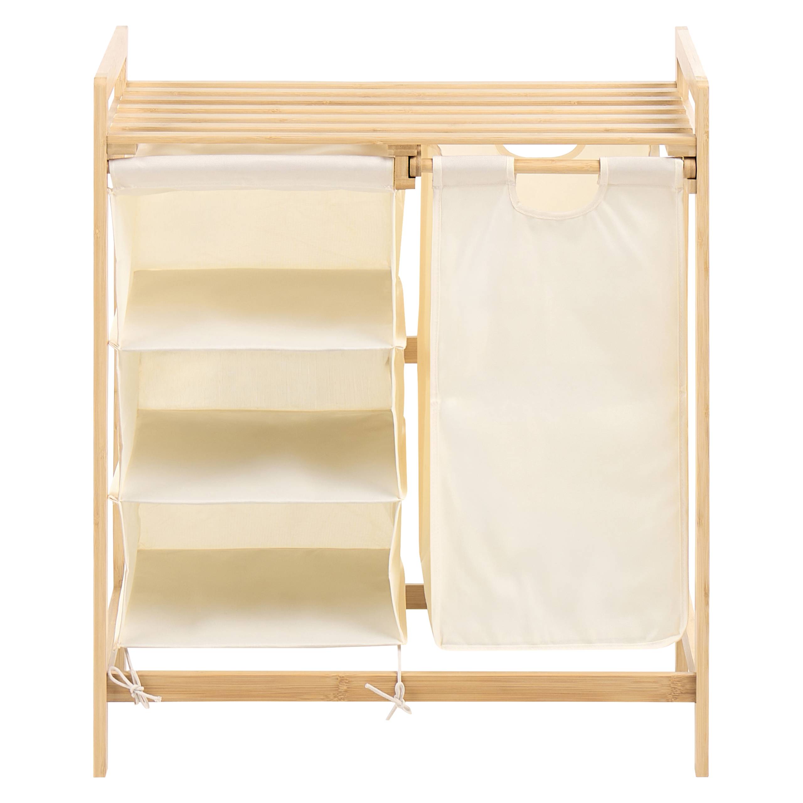 Beliani - Paniers à linge Tissu Marron clair/blanc TOROTAL - 94x33x78- Beliani - Image 5