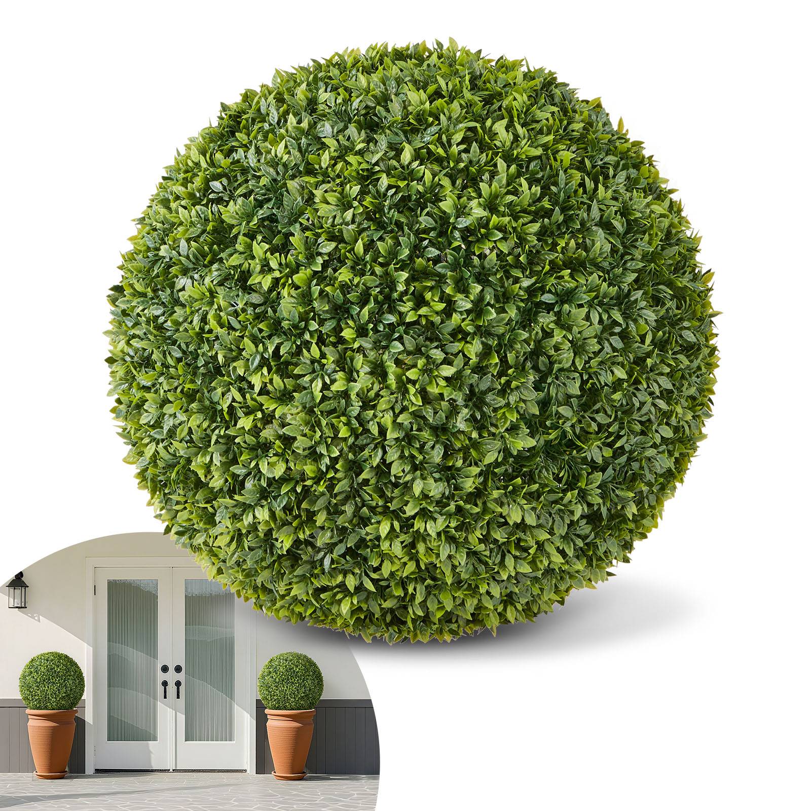 VEVOR Boule Buis Topiaire Artificiel Extérieur Fausse Plante Demi-sphère 584 mm - Image 1