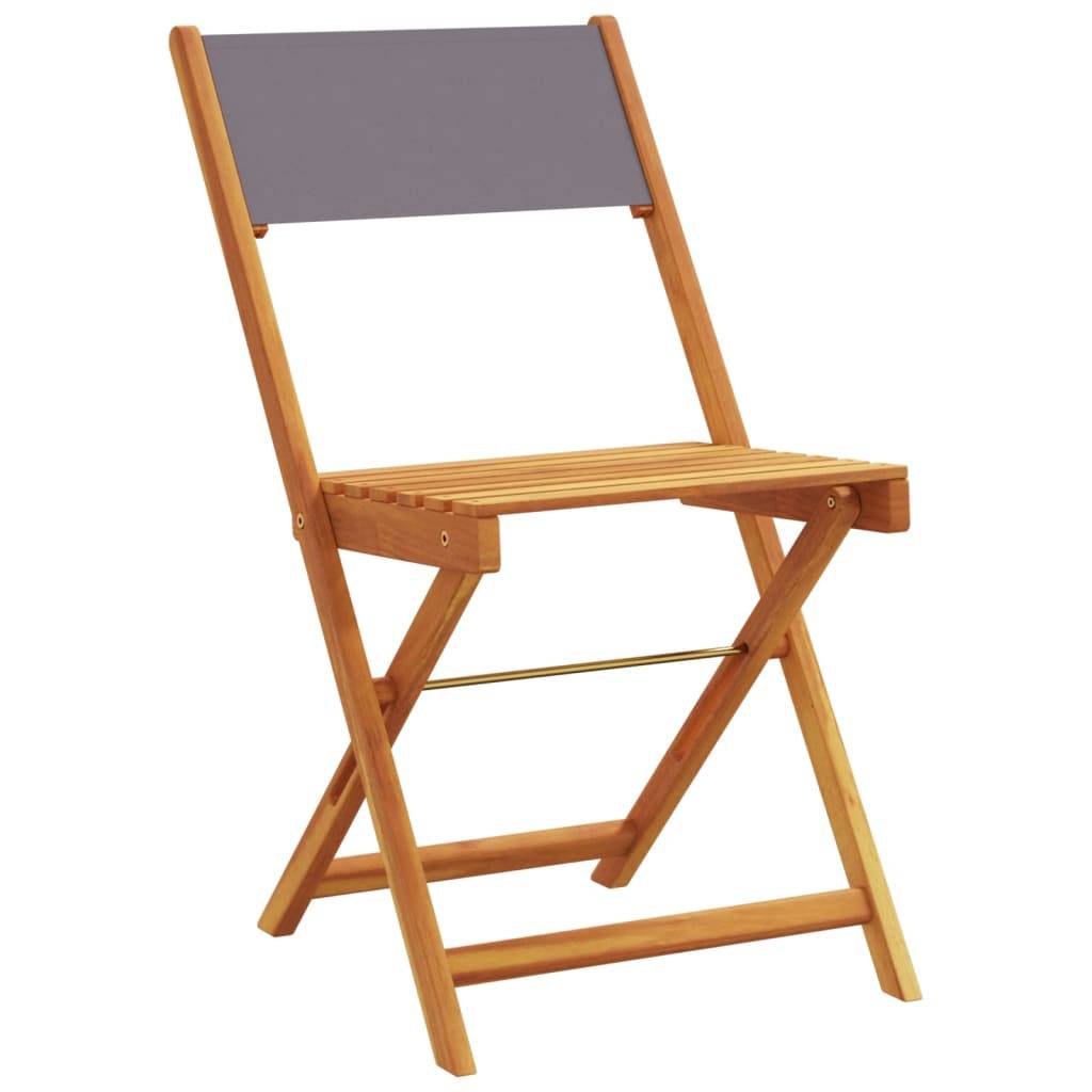 Maison Chic - Ensemble 3 pcs de bistro - Salon De Jardin - Mobilier extérieur anthracite tissu et bois massif MI475 - Image 5