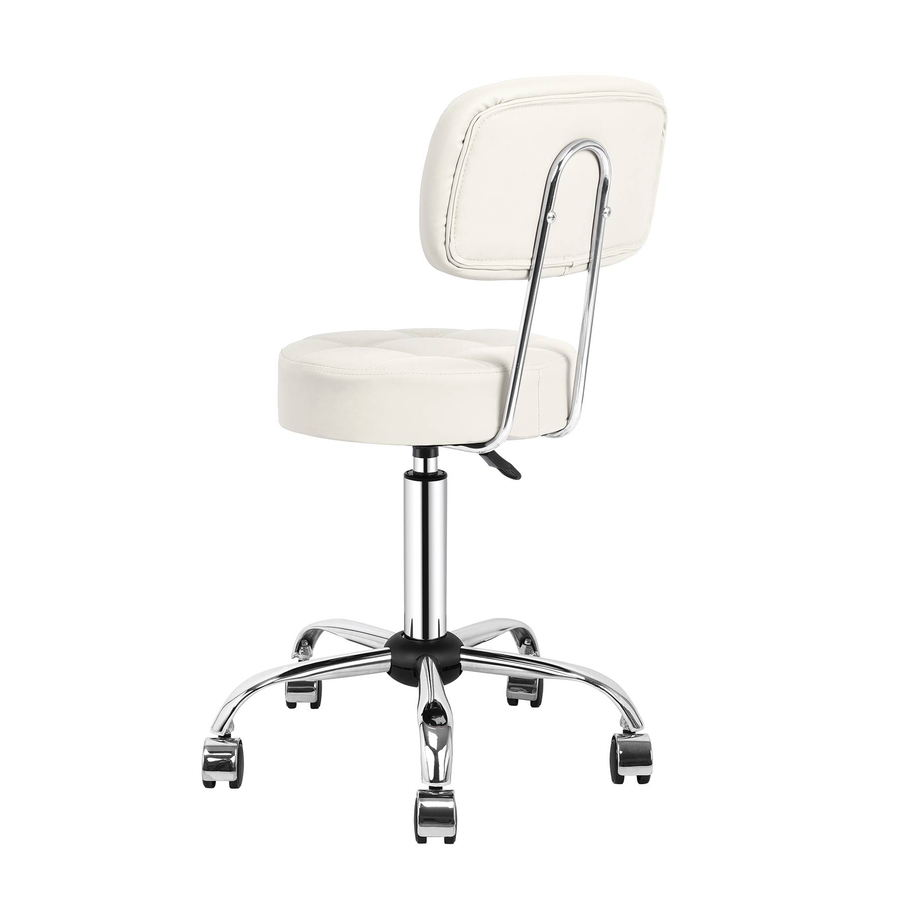 0 - Tabouret de Bar Rond à roulettes Pivotant 360° de Massage  EN HAUTEUR REGLABLE pour SPA,Salon,Salle,Médicale beige - Image 3