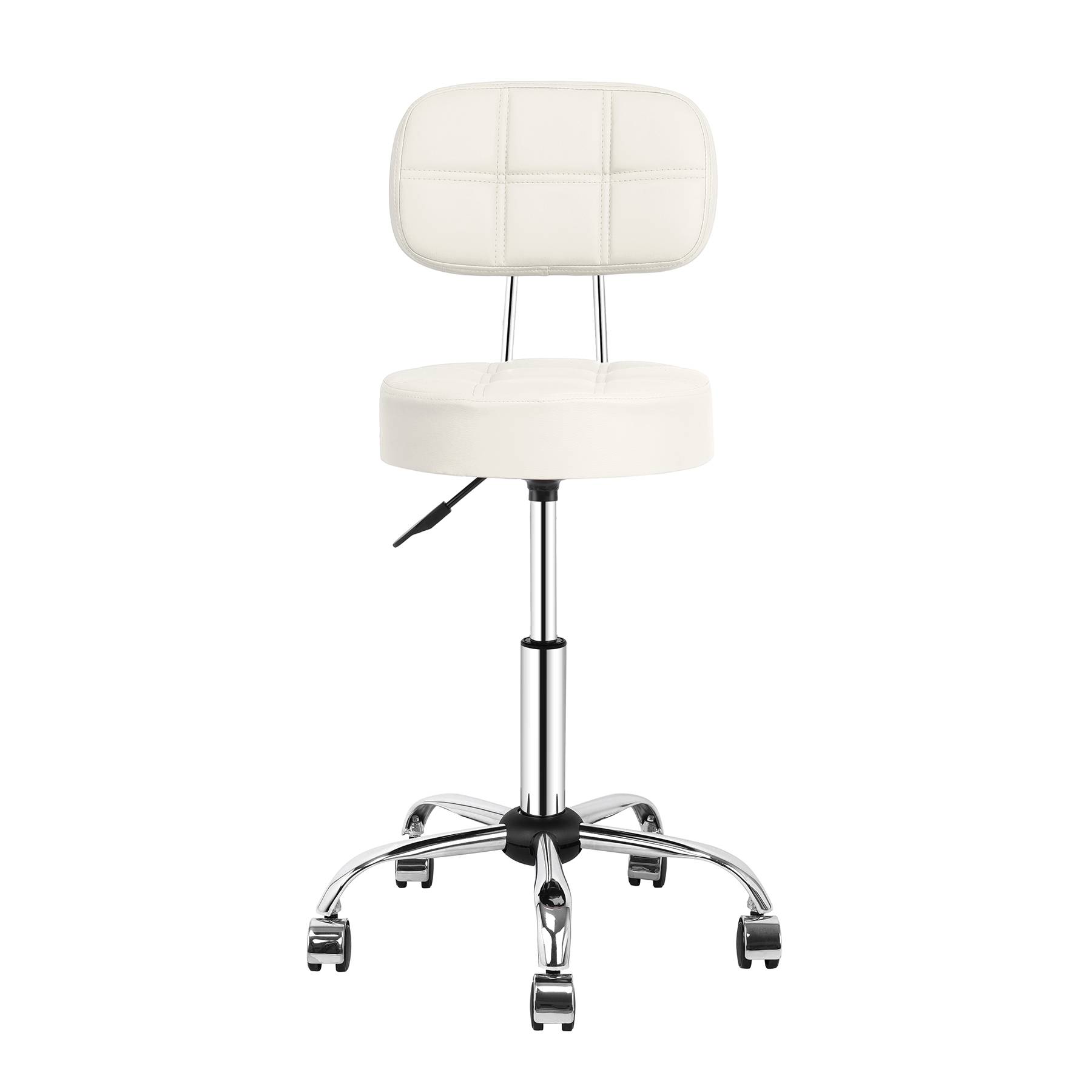 0 - Tabouret de Bar Rond à roulettes Pivotant 360° de Massage  EN HAUTEUR REGLABLE pour SPA,Salon,Salle,Médicale beige - Image 4