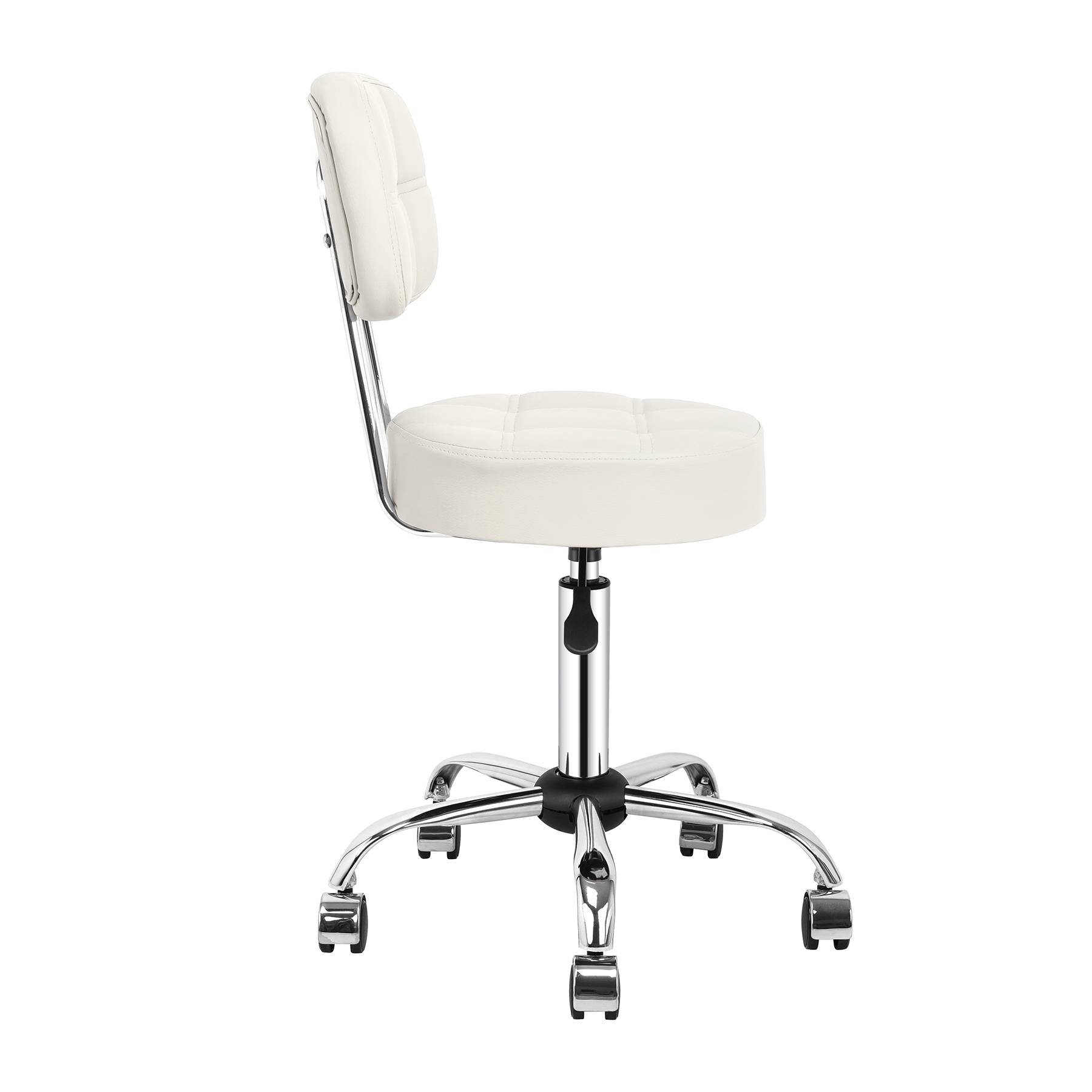 0 - Tabouret de Bar Rond à roulettes Pivotant 360° de Massage  EN HAUTEUR REGLABLE pour SPA,Salon,Salle,Médicale beige - Image 2