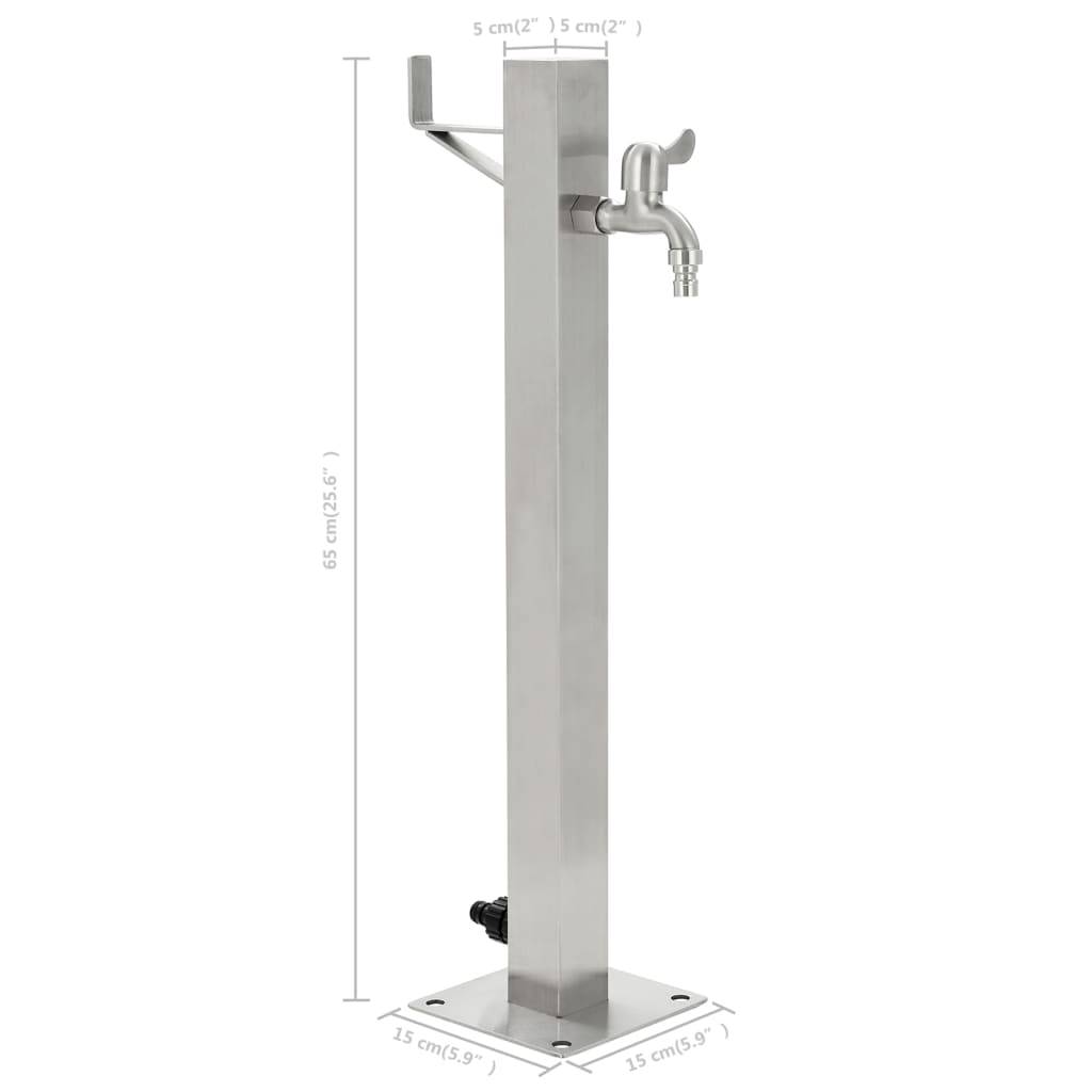 PANGIVO - Colonne à eau acier inoxydable argenté 15 x 15 x 65 cm, poids:2.86kg - PANGIVO - Image 8