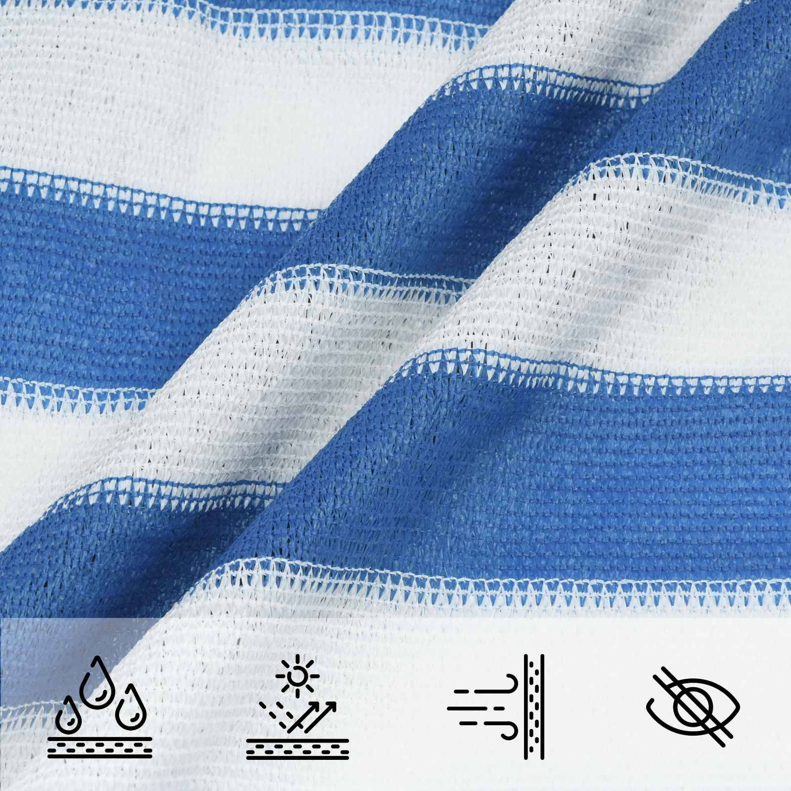Voile d'ombrage HDPE bleu et blanc 500 x 500 cm - PANGIVO - Image 3