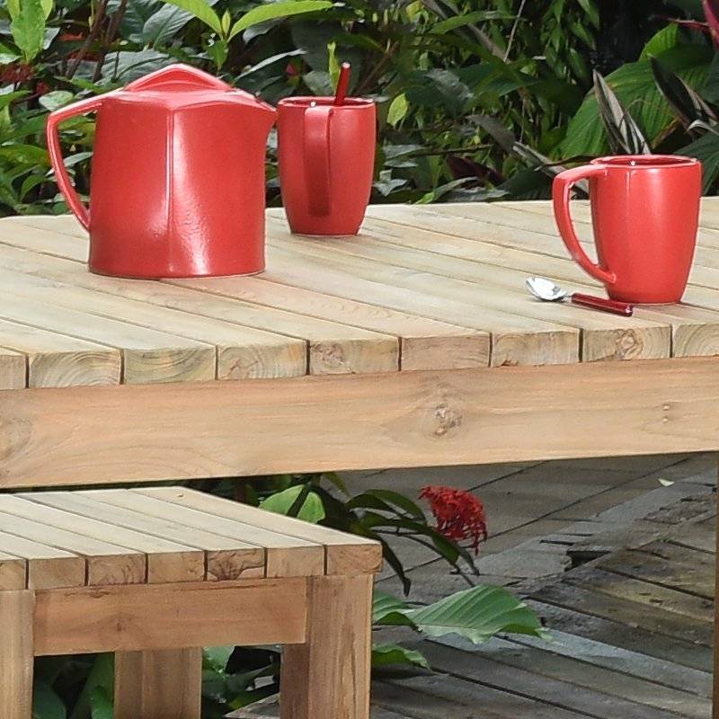 Table haute en teck recyclé 180 cm Toscagne - Gecko Jardin - Imagen 3