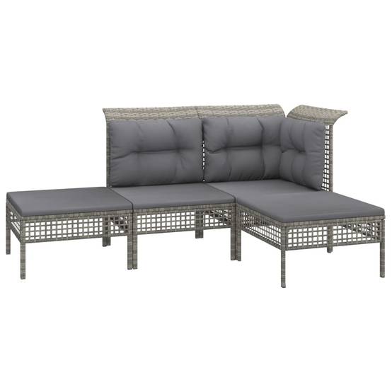 Helloshop26 - Salon de jardin meuble d'extérieur ensemble de mobilier 8 pièces avec coussins gris résine tressée - Imagen 2