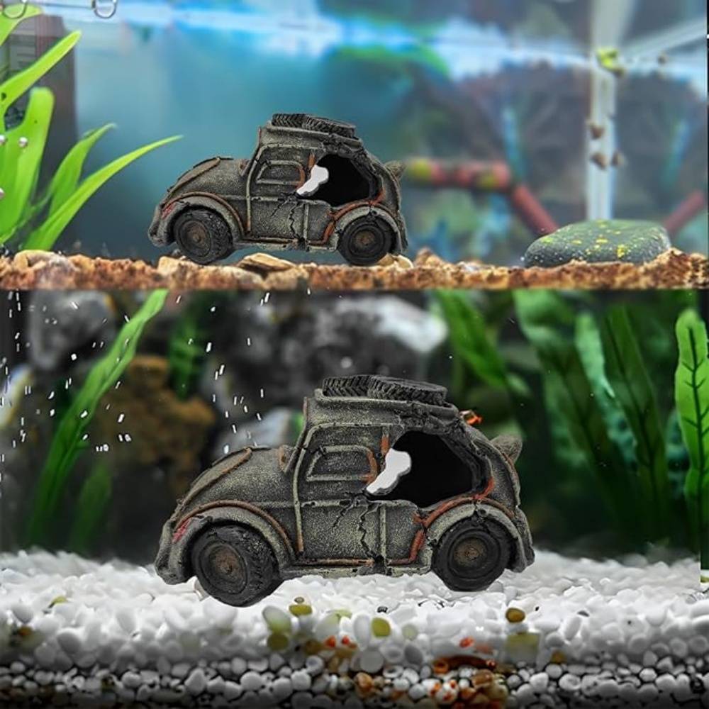 Décoration Aquarium Bus Cassé Résine - Image 3