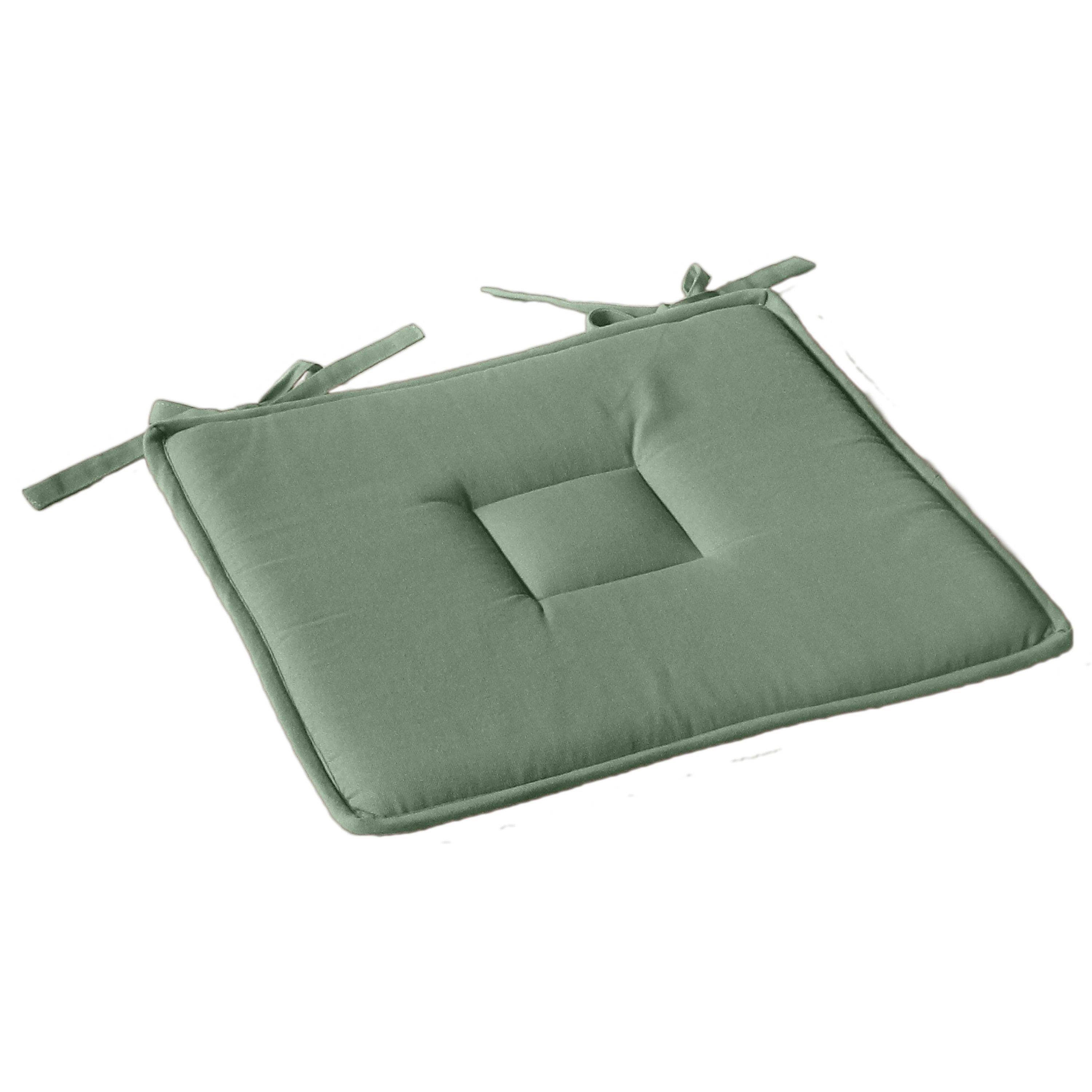 Enjoy Home - Galette de chaise plate Panama - 40 cm x 40 cm - Vert argile - Enjoy Home