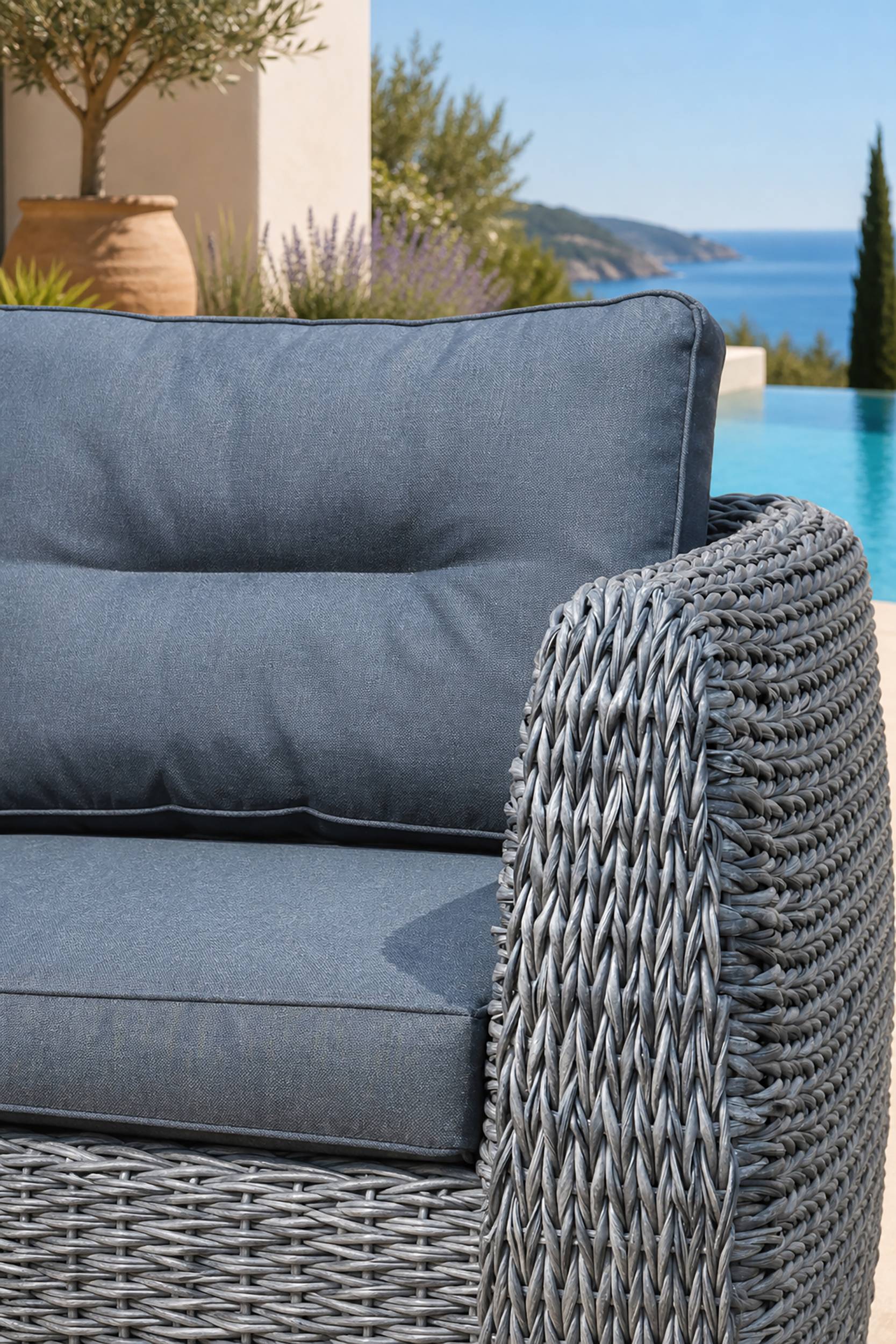Paris Garden - Fauteuil de jardin en résine tessée (1 places) - Gris anthracite - BAHAMAS - Image 4