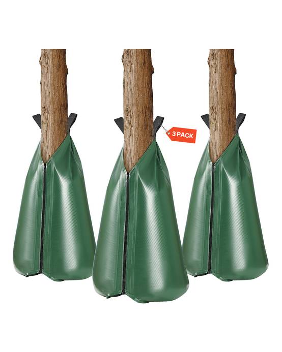 VEVOR Sac arrosage arbres 3pcs, 75.7L, goutte à goutte, fermeture. - Image 1