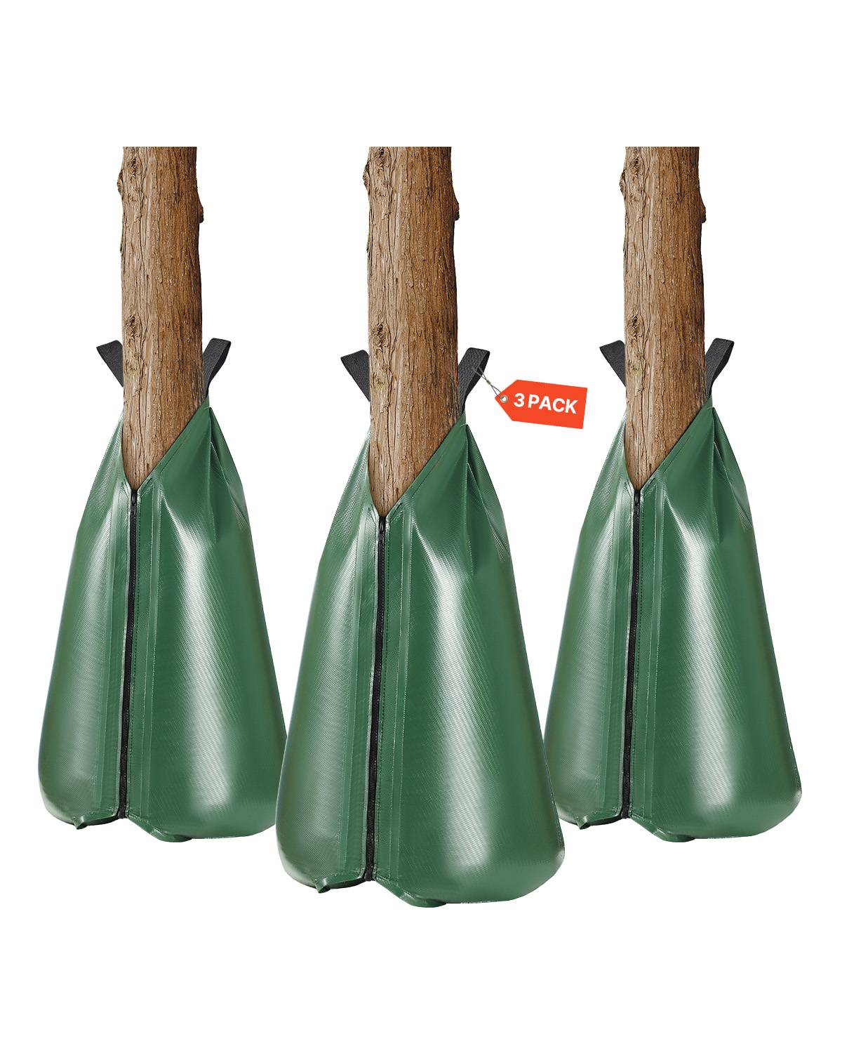 VEVOR Sac arrosage arbres 3pcs, 75.7L, goutte à goutte, fermeture. - Image 1