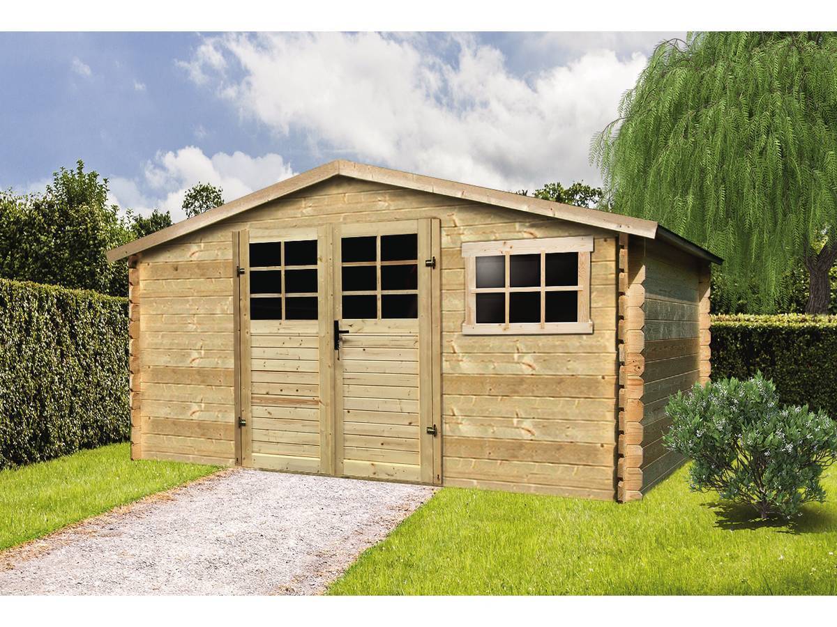 Habitat Et Jardin - Abri Jardin Bois Traditionnel -  11.56 M2 - 388 X 298 X 218 Cm - 28mm -solid - Imagen 2