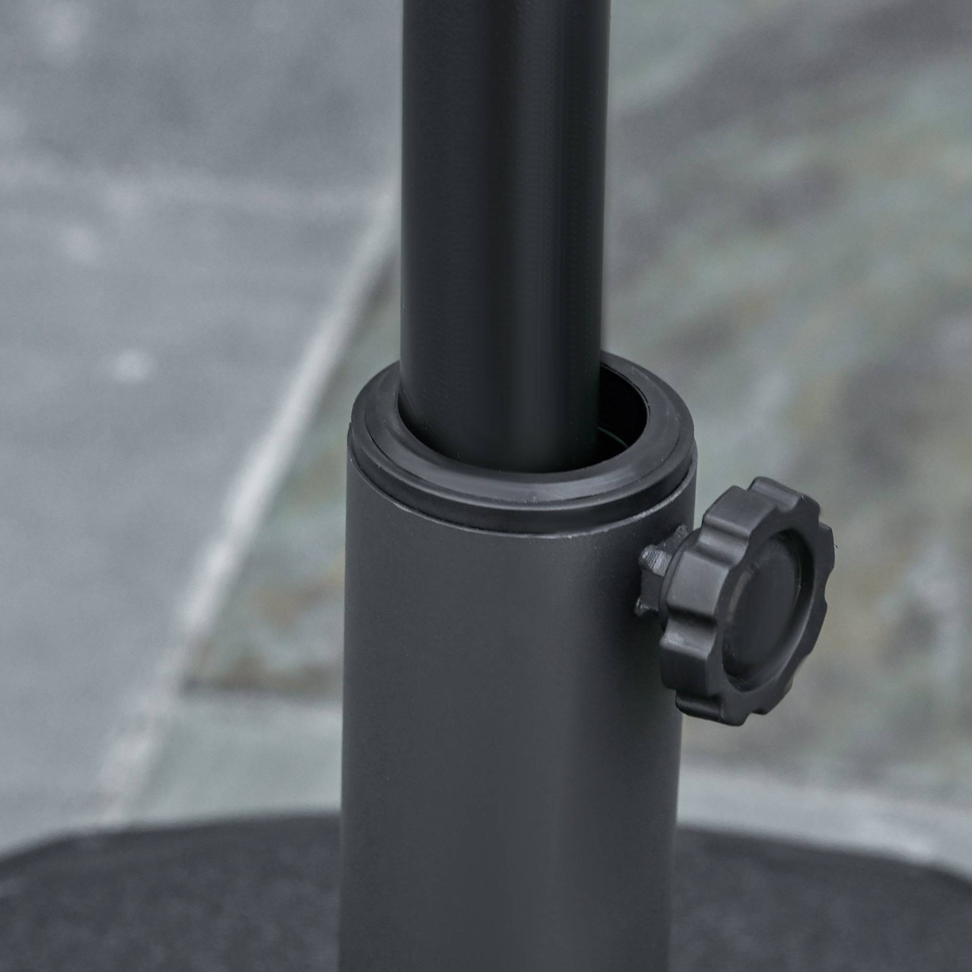 Pied de parasol à lester plastique HDPE jardin terrasse maintien sécurisé Ø55cm noir - ComfortXL Outdoor Living - Image 8