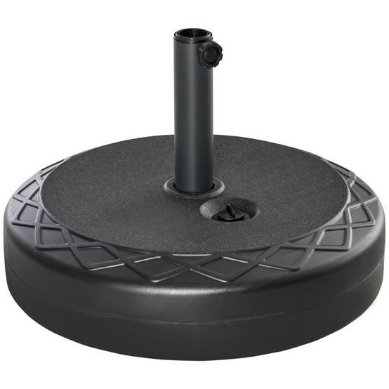 Pied de parasol à lester plastique HDPE jardin terrasse maintien sécurisé Ø55cm noir - ComfortXL Outdoor Living - Image 2